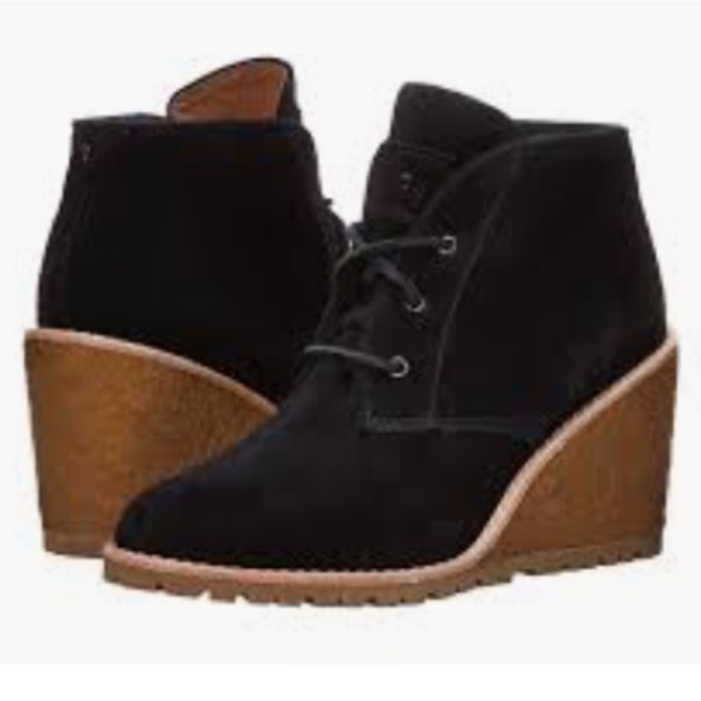 Coach karson suede lace up wedges